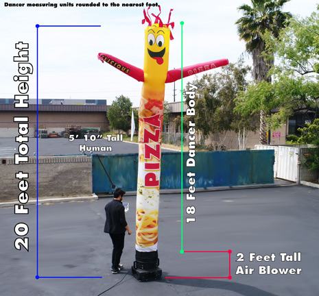 inflatable tube man dimensions