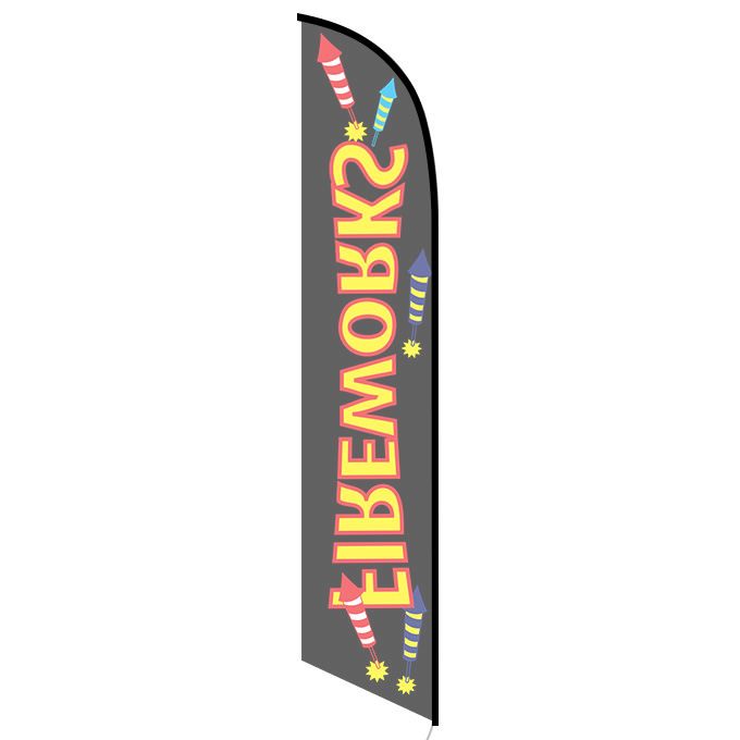 Fireworks Feather Banner Flag - Image 2