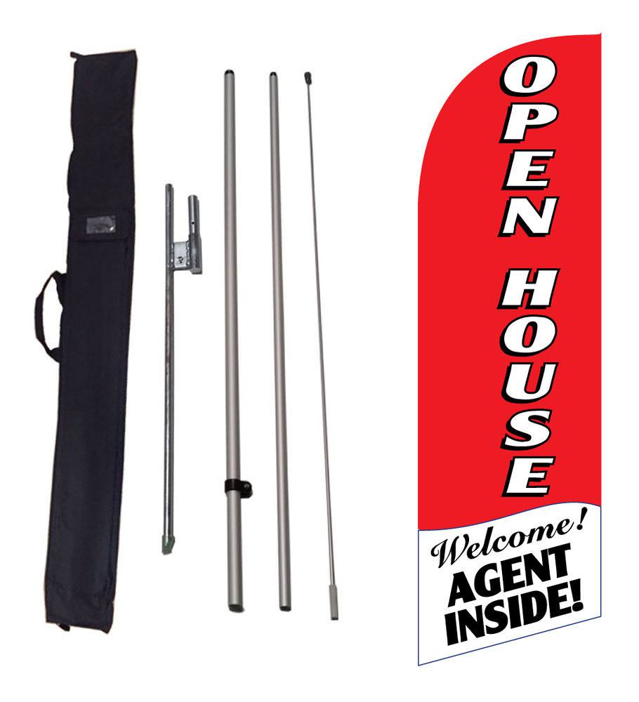 Open House red 6ft Banner Flag