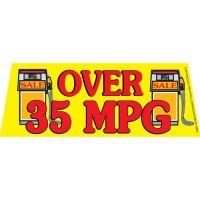 Over 35 MPG V2 windshield banner