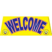 Welcome Smiley windshield banner